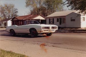 1968 Pontiac GTO convertible roasting tires